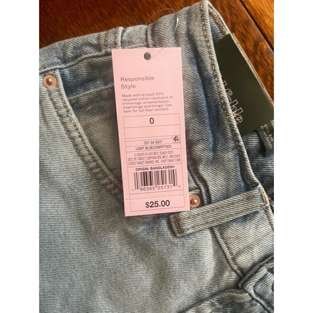 2 pairs Wild Fable Womens super high rise taperedJeans Size 0 New with tags - Picture 3 of 4